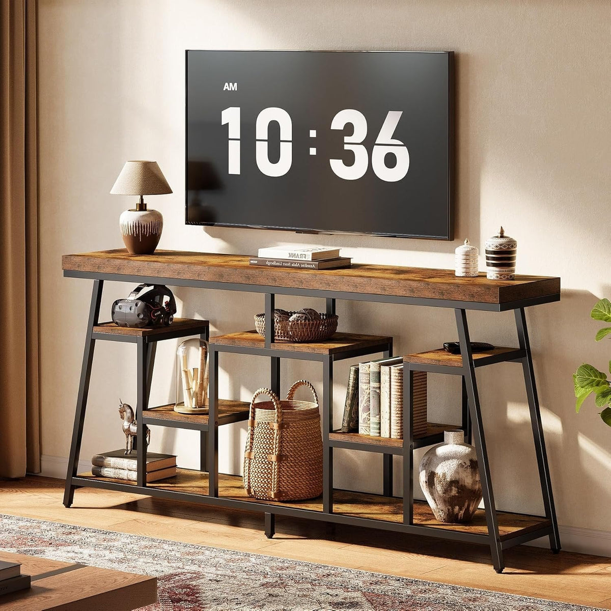 70.9" TV Stand, Media Console Entertainment Center with Storage Shelves