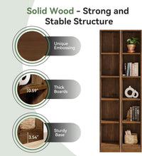 70.9" Tall Bookshelf, 5-Tier Wood Corner Bookcase Display Shelves for Home Office