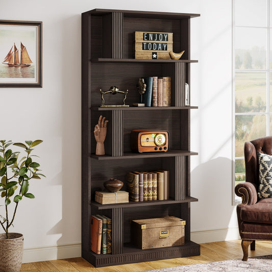 70" Bookshelf, 5-Tier Modern Bookcase with Open Display Shelves