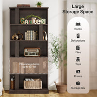 70" Bookshelf, 5-Tier Modern Bookcase with Open Display Shelves
