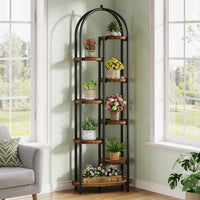 70" Tall Plant Stand Indoor, 8-Tier Arched Plant Shelf Corner Display Rack with Metal Frame