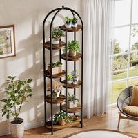 70" Tall Plant Stand Indoor, 8-Tier Arched Plant Shelf Corner Display Rack with Metal Frame
