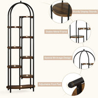 70" Tall Plant Stand Indoor, 8-Tier Arched Plant Shelf Corner Display Rack with Metal Frame