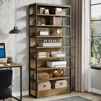 71" Bookshelf, 8-Tier Etagere Bookcase with Open Storage Organizer Shelving