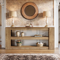 71" Console Table, Wooden 3-Tier Sofa Table Entryway Table