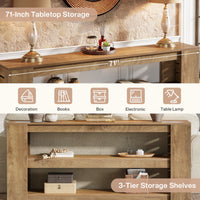 71" Console Table, Wooden 3-Tier Sofa Table Entryway Table