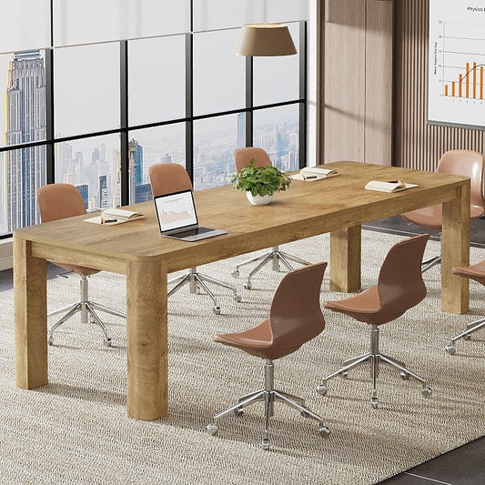 6.56 FT Conference Table for 6-8 People, 78.74" Executive Desk with Sturdy Legs