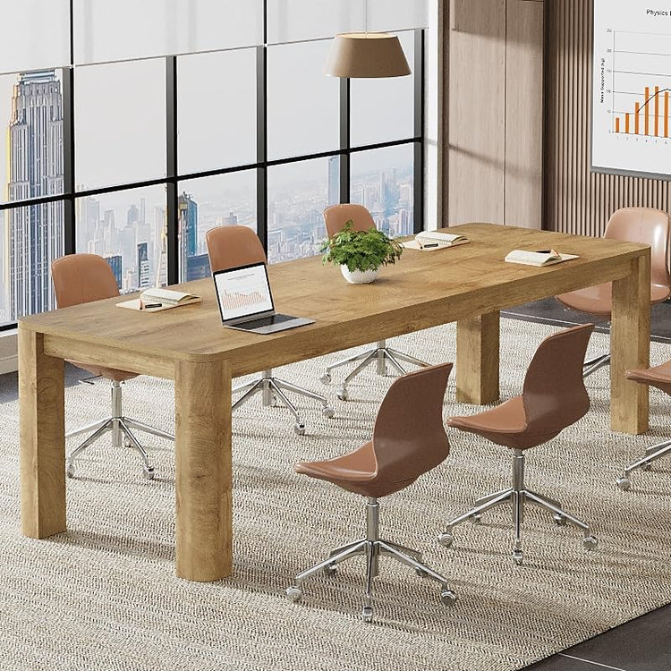 6.56 FT Conference Table for 6-8 People, 78.74" Executive Desk with Sturdy Legs