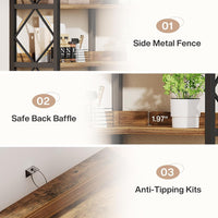 72" Tall Corner Bookshelf, 6-Tier L-Shaped Corner Bookcase with Back Baffle