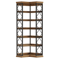 72" Tall Corner Bookshelf, 6-Tier L-Shaped Corner Bookcase with Back Baffle