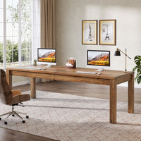 78.7" 2-Person Desk, Solid Wood Double Computer Table Workstation