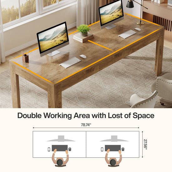 78.7" Executive Desk, 2-Person Desk Computer Office Desk Workstation