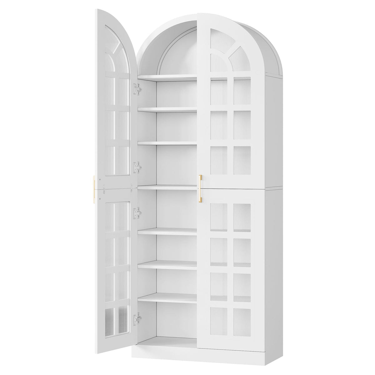78.7" Shoe Cabinet, 8-Tier Modern Shoes Organizer Rack with Led Lights