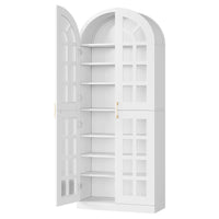 78.7" Shoe Cabinet, 8-Tier Modern Shoes Organizer Rack with Led Lights