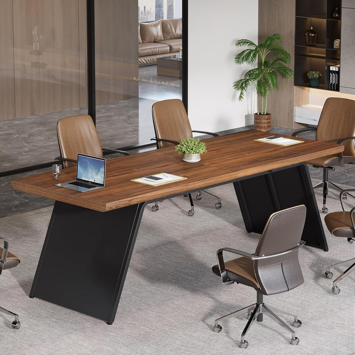 79" Double Desk, Long Computer Desk Heavy Duty Writing & Gaming Table ...
