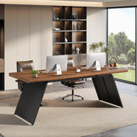 79" Double Desk, Extra Long Computer Desk Heavy Duty Writing & Gaming Table