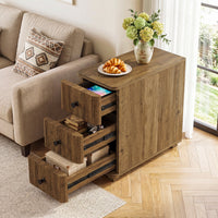 79" Farmhouse Dining Table, Large Kitchen Table with Storage Shelves for Dining Room & Kitchen
