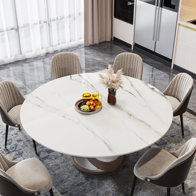 59" Sintered Stone Round Dining Table