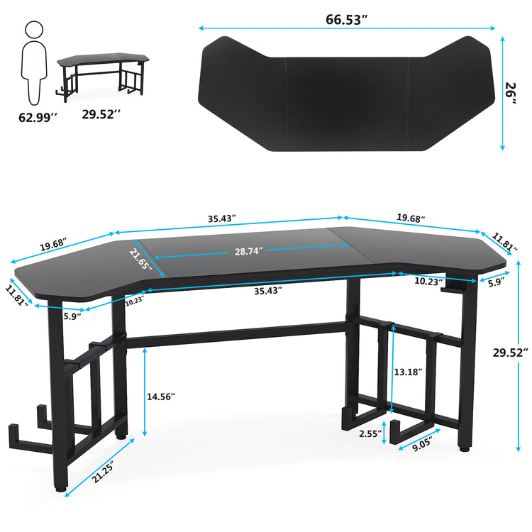 Wing-Shaped Gaming Desk