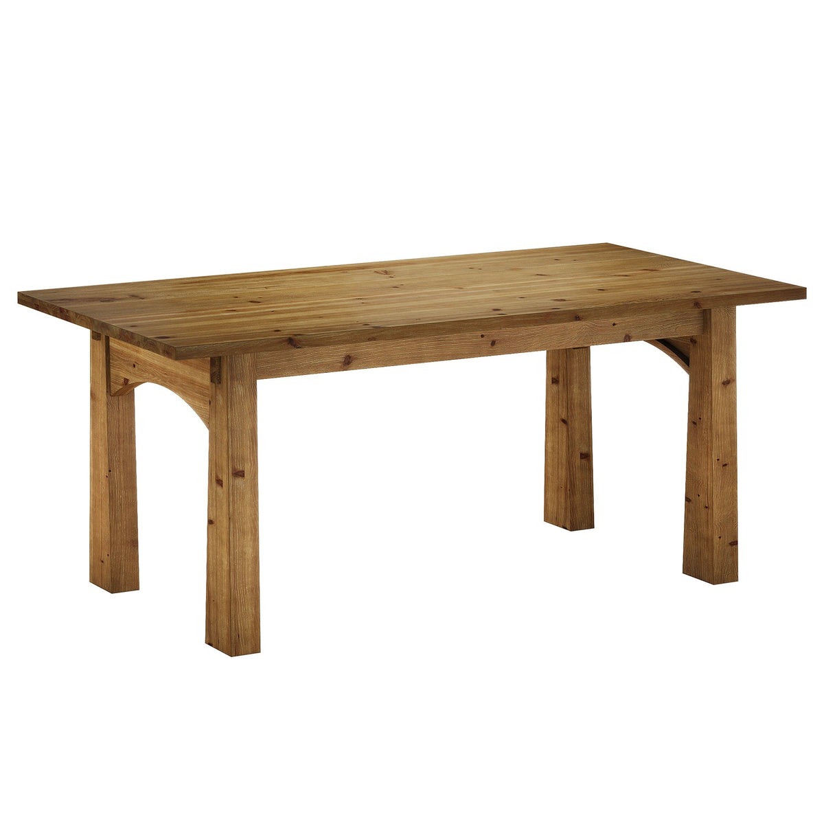 Solid Wood Dining Table, 63" Rectangular Kitchen Table for 4-6 People