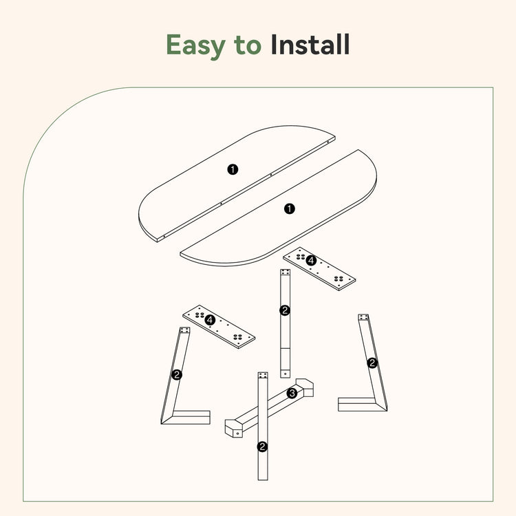 Solid Wood Oval Dining Table, 63" Kitchen Table with Sturdy Tapered Legs for 4-6