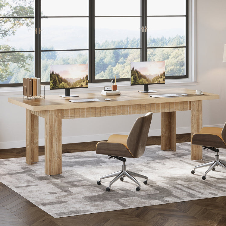 79" Two Person Desk, Large Double Computer Desk for Home Office