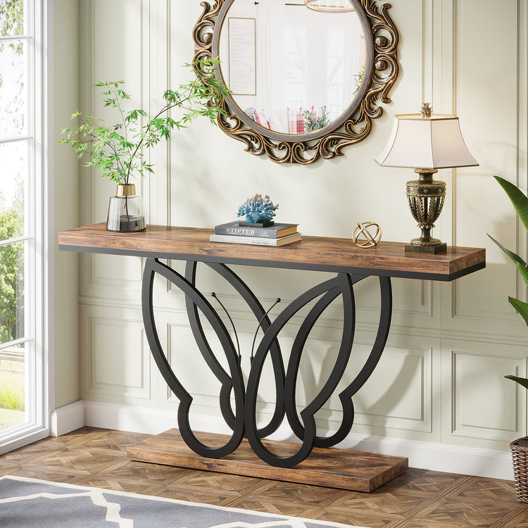 Sofa Table with Butterfly Metal Frame