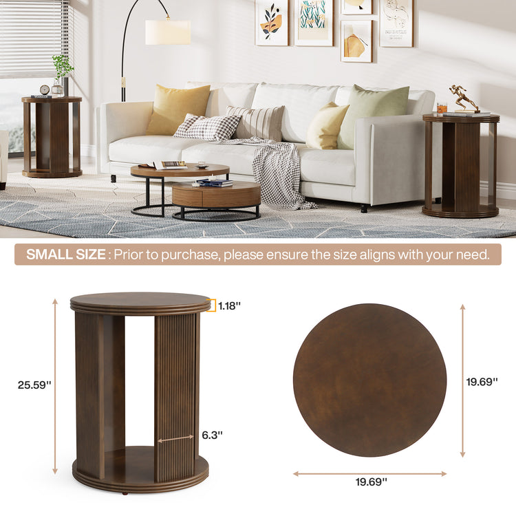 Round Side Table Nightstand