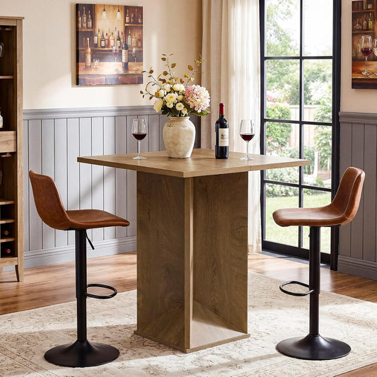31" Square Bar Table, Home Bar Counter Height Pub Bistro Table