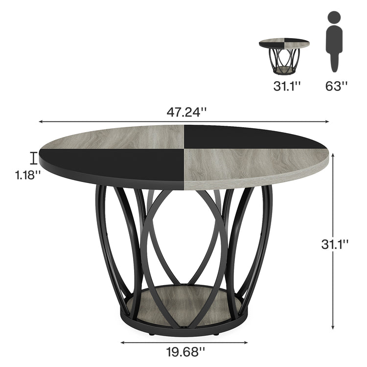 Round Kitchen Table for 4-6