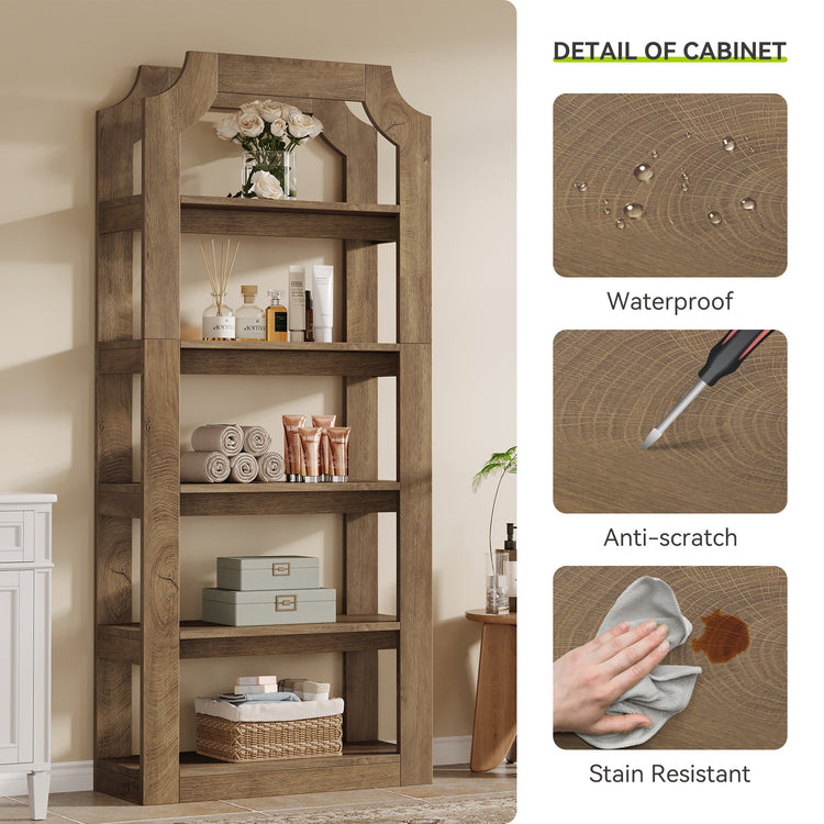 5-Tier Bookshelf, 70.9" Freestanding Bookcase with Open Storage Shelves