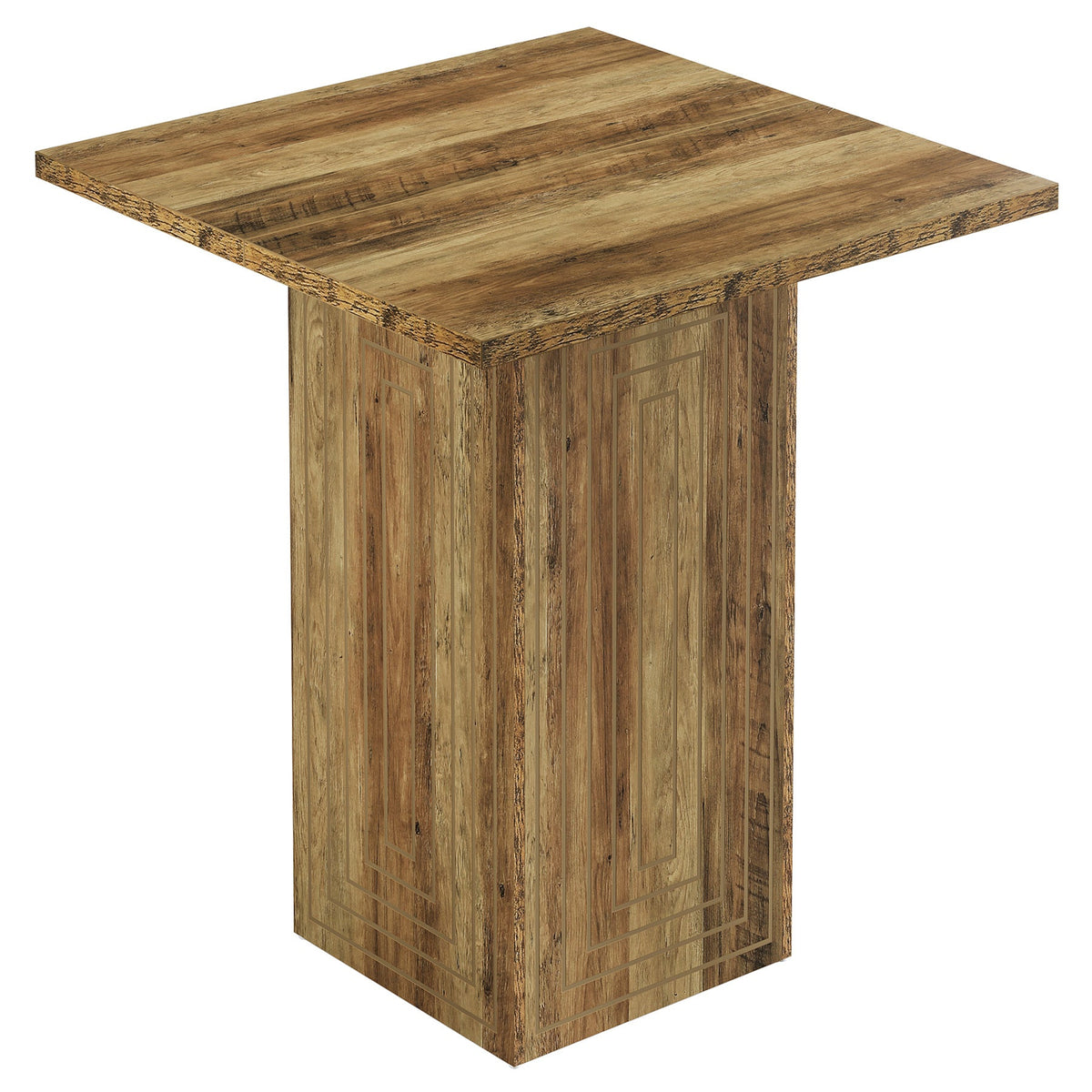 Square Bar Table, 31" Home Bar Unit Pub Table with Geometric Texture