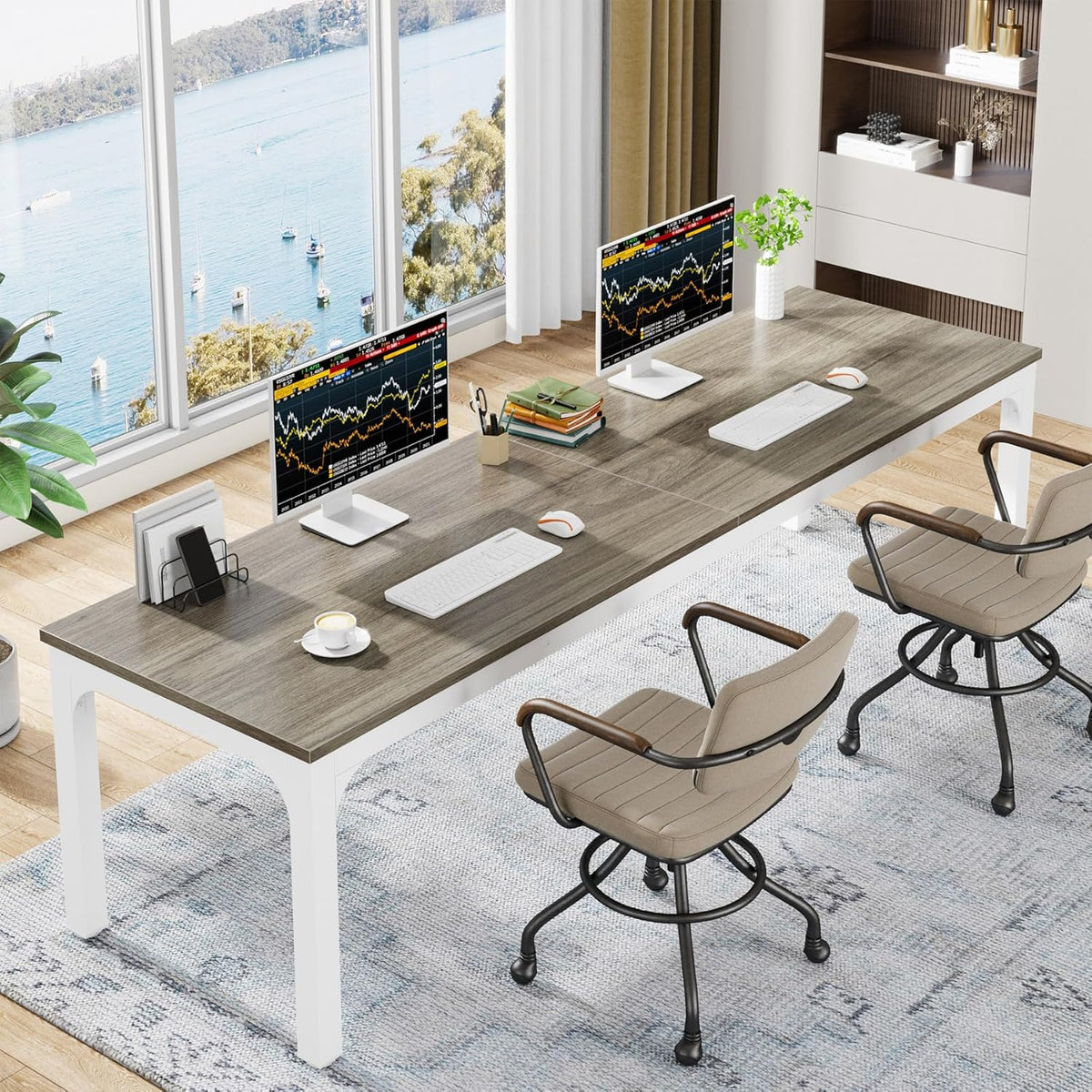 78.7" Extra Long Computer Desk, Rectangle Executive Desk Conference Table