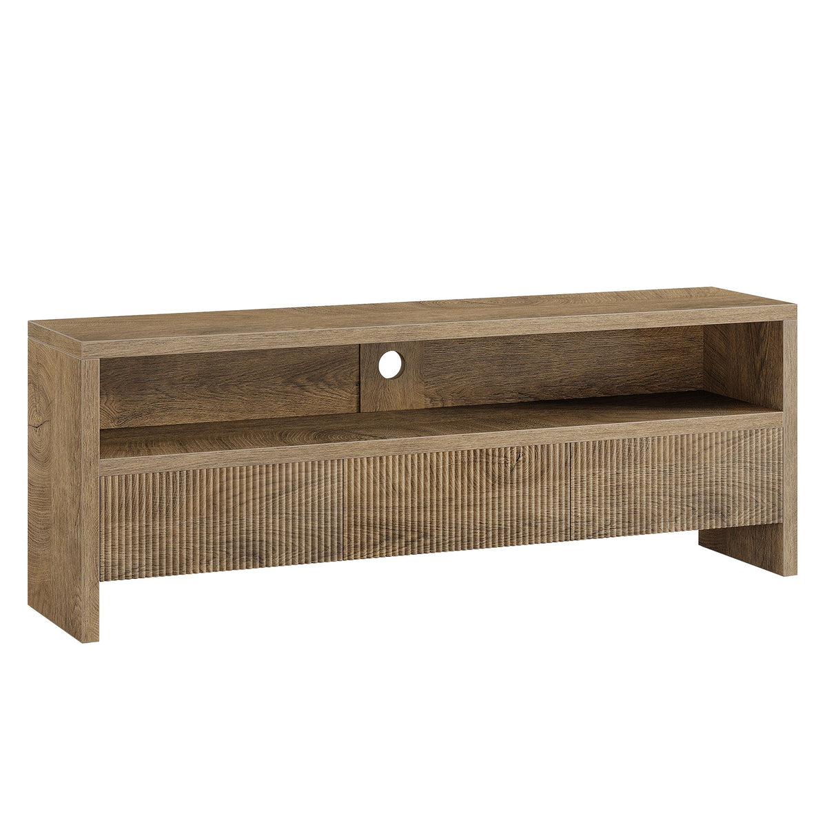 Tribesigns 63-Inch TV Stand with 3 Drawers and Open Shelves, Farmhouse Media Console for Living Room