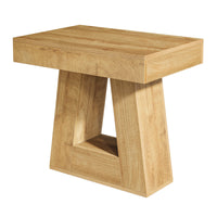 24" End Table, 2 - Tier Narrow Side Table with Trapezoid Base Tribesigns