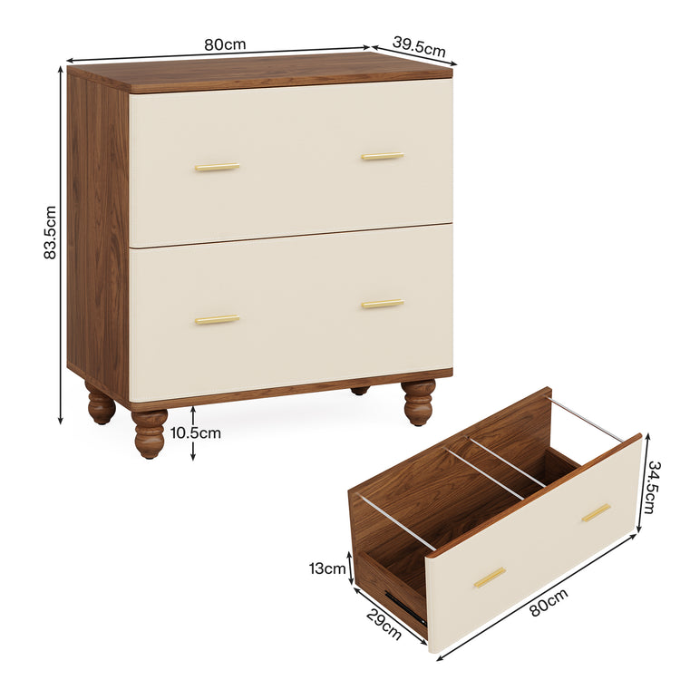 Saddle Leather Drawers File Cabinet
