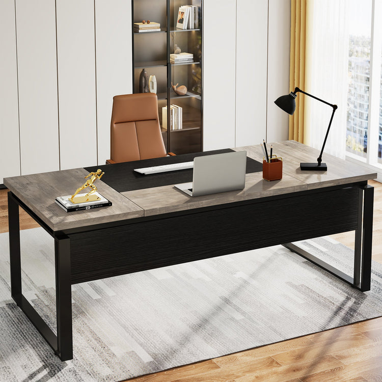 63" Computer Desk, Modern Executive Desk with Sturdy Legs