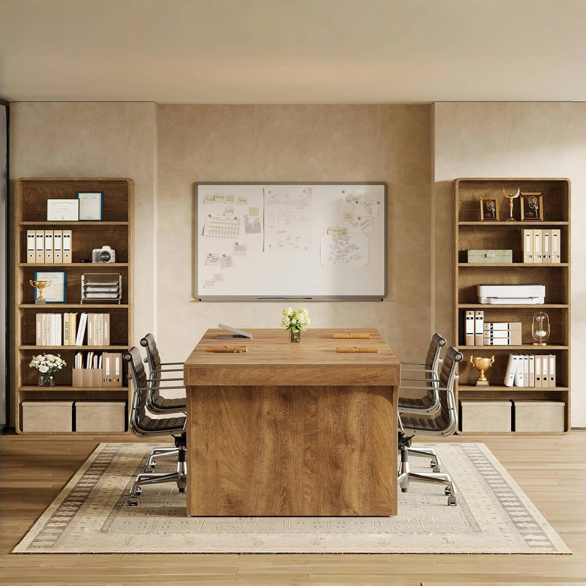 71" Wooden Bookcase, 6-Tier Modern Bookshelf Display Shelf for Home Office