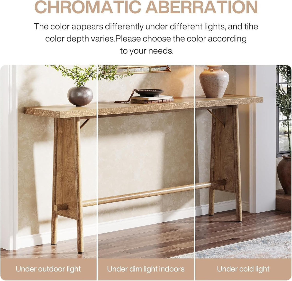 63" Console Table, Modern Entryway Sofa Table with Metal Legs