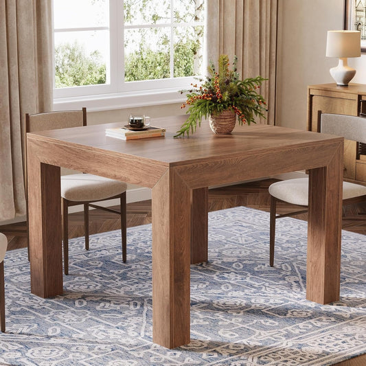 Square Dining Table for 4, 39.4" Kitchen Table with Robust Legs