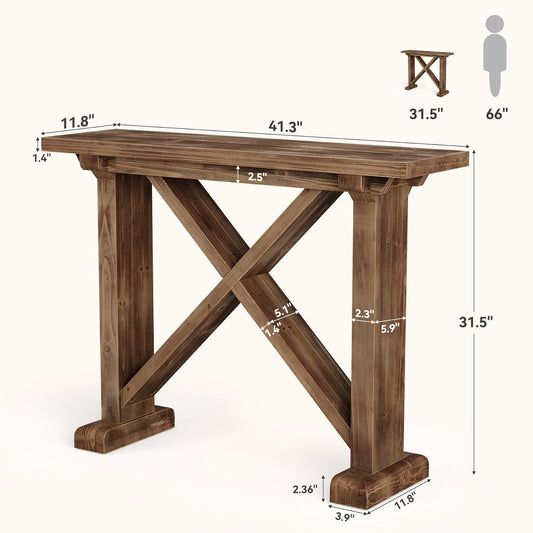 41.3" Console Table, Farmhouse Wood Entryway Table Sofa Table