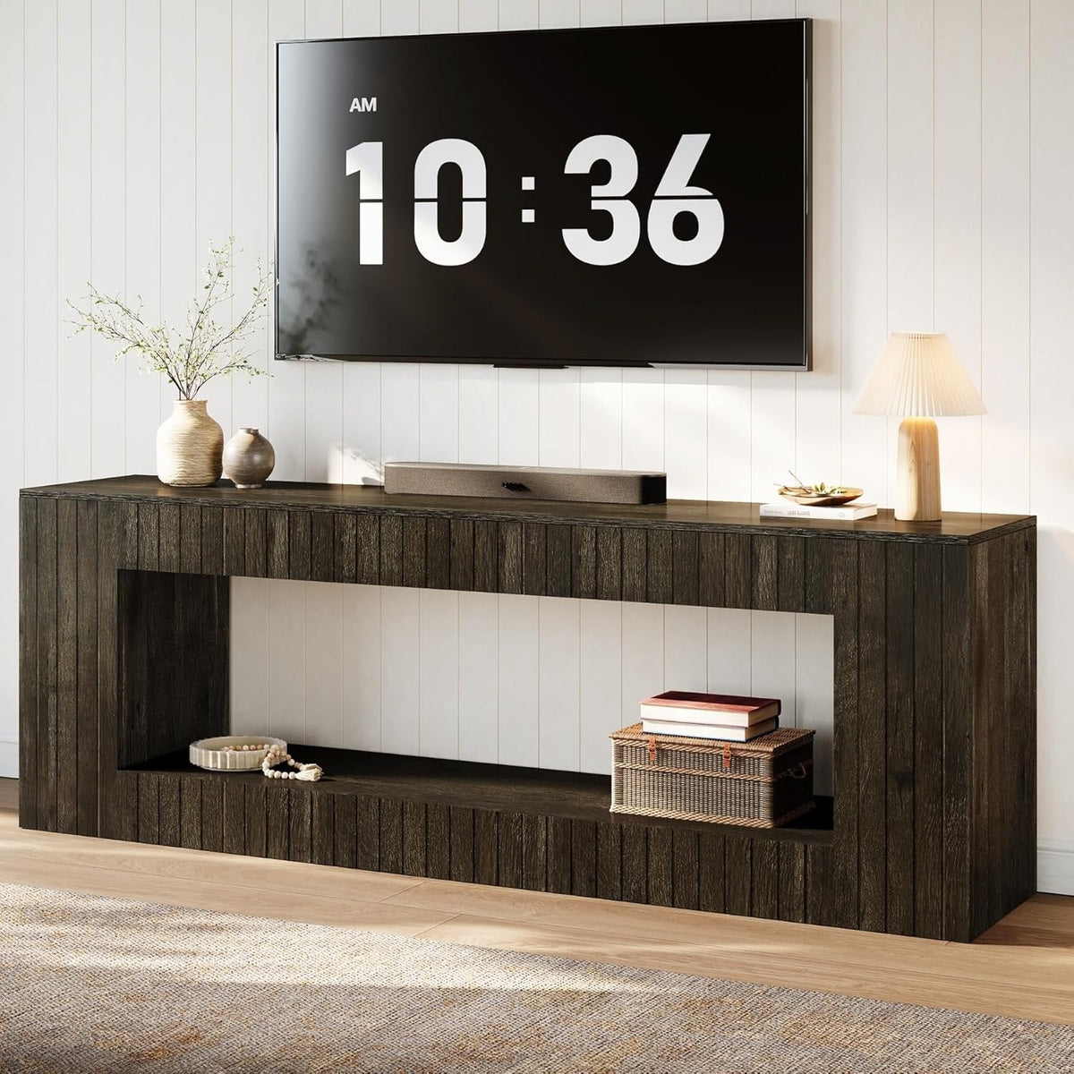 63" Modern TV Stand, 2-Tier Entertainment Center with Storage for 65/75-Inch TVs