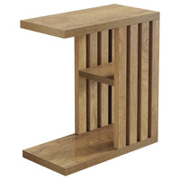 C-Shaped End Table, Small Side Table 3-Tier Wooden Bedside Table for Couch