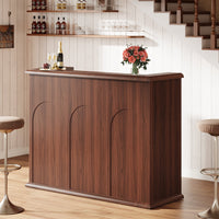 Mid-Century Bar Table, 55" Home Bar Unit Liquor Wine Table