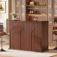 Mid-Century Bar Table, 55" Home Bar Unit Liquor Wine Table