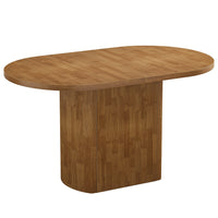 Oval Conference Table, 47.24" Meeting Table with Polygon Base for 4 People