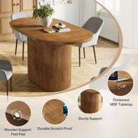 Oval Conference Table, 47.24" Meeting Table with Polygon Base for 4 People