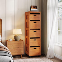 Slim Storage Cabinet, Tall Organizer Tower Vertical Tower Unit with Wheels