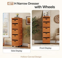 Slim Storage Cabinet, Tall Organizer Tower Vertical Tower Unit with Wheels