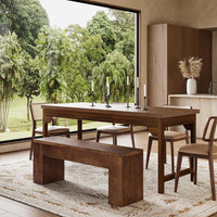 Solid Wood Dining Bench, 47.2" Farmhouse Entryway Bench with Sturdy Legs